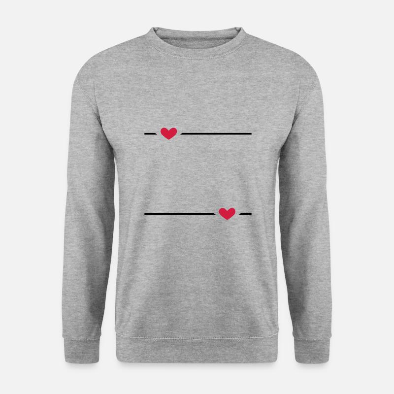 Line heart dash ornament - Unisex Sweatshirt - salt & pepper