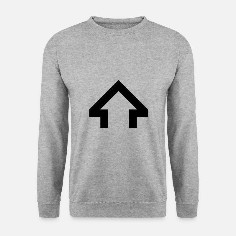 Pfeil nach oben - Unisex Pullover - Weißgrau meliert