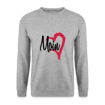 Moin heart - Unisex Sweatshirt - salt & pepper - Front - Alina (178cm) & Michal (187cm)