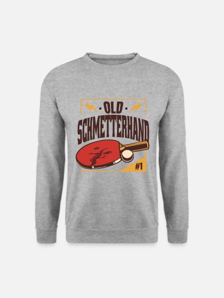 pingpongDesign - Unisex Pullover - Weißgrau meliert