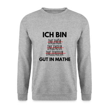 Ich bin Ingenieur Spruch - Unisex Pullover - Weißgrau meliert - Vorne - Alina (178cm) & Michal (187cm)