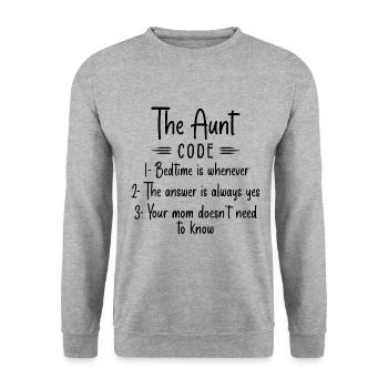 The Aunt Code Bedtime Is Whenever - Aunt Gift - Sweat-shirt Unisexe - gris chiné - Devant - Alina (178cm) & Michal (187cm)