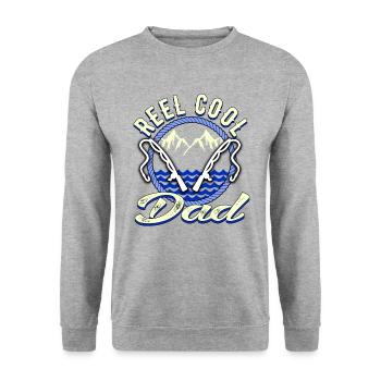 Reel Cool Dad 3 by XLX Design - Unisex Pullover - Weißgrau meliert - Vorne - Alina (178cm) & Michal (187cm)