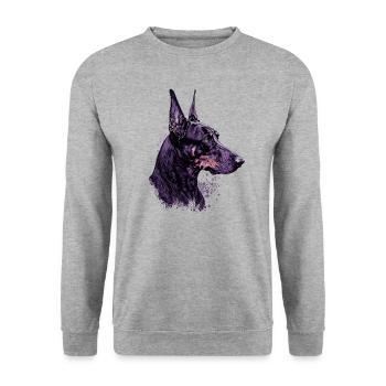 Fier doberman - Sweat-shirt Unisexe - gris chiné - Devant - Alina (178cm) & Michal (187cm)