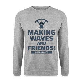 Water Aerobics Aquatic fitness Aqua Exercise - Unisex Sweatshirt - salt & pepper - Front - Alina (178cm) & Michal (187cm)