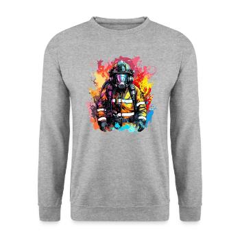 Firefighter firefighter - Unisex Sweatshirt - salt & pepper - Front - Alina (178cm) & Michal (187cm)