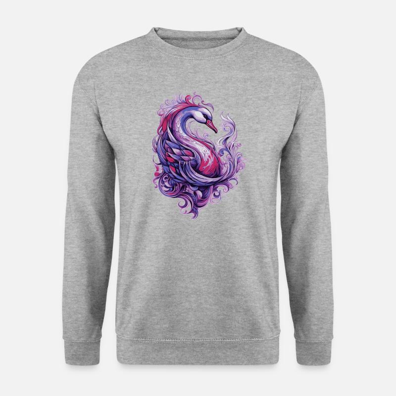 Schwanenkunst - Unisex Pullover - Weißgrau meliert