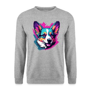 Corgi gallois - Sweat-shirt Unisexe - gris chiné - Devant - Alina (178cm) & Michal (187cm)
