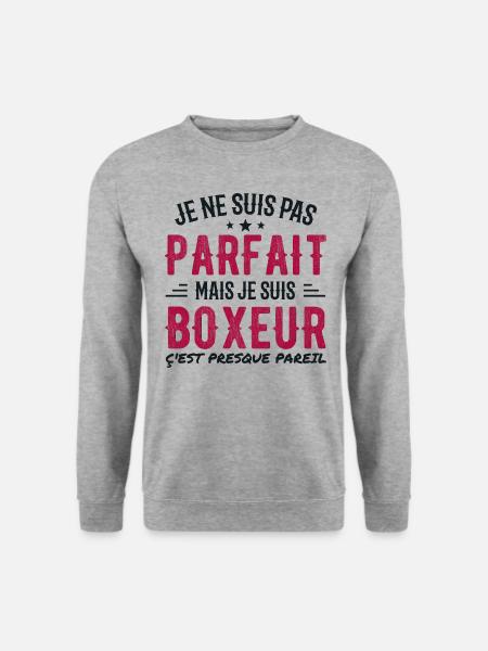 Not perfect but boxer - Unisex Sweatshirt - salt & pepper