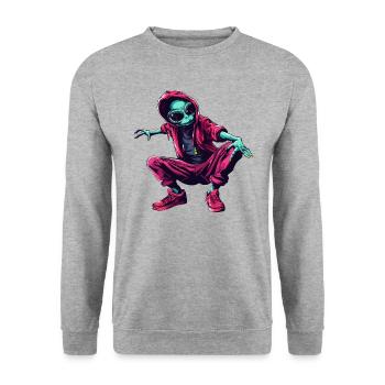 Danseur extraterrestre - Sweat-shirt Unisexe - gris chiné - Devant - Alina (178cm) & Michal (187cm)