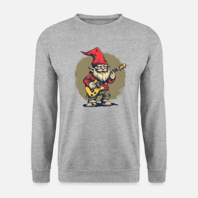 Heavy Metal Gartenzwerg - Unisex Pullover - Weißgrau meliert