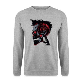 Horror Punk Zombie cyborg - Unisex Sweatshirt - salt & pepper - Front - Alina (178cm) & Michal (187cm)