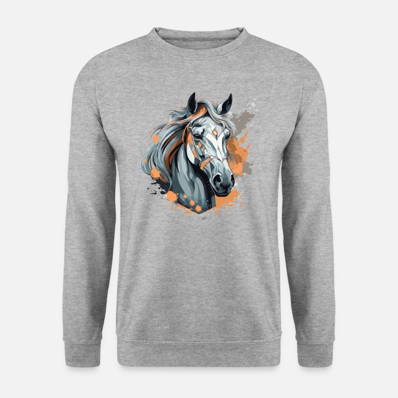 Pferdeliebe - Unisex Pullover - Weißgrau meliert