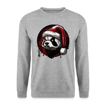 Panda de Noël - Sweat-shirt Unisexe - gris chiné - Devant - Alina (178cm) & Michal (187cm)