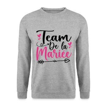 EVJF - evjf tee Enterrement de vie de jeune fille - Sweat-shirt Unisexe - gris chiné - Devant - Alina (178cm) & Michal (187cm)