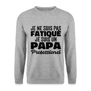 Je suis papa | humour papa drôle | fête des pères - Sweat-shirt Unisexe - gris chiné - Devant - Alina (178cm) & Michal (187cm)