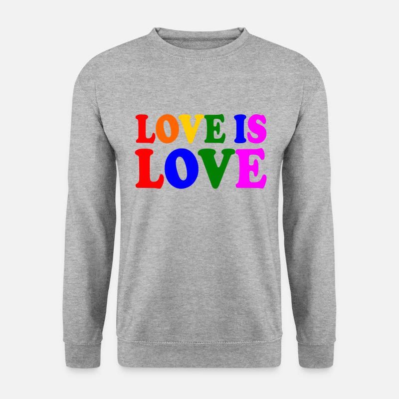 Love is love - Unisex Pullover - Weißgrau meliert