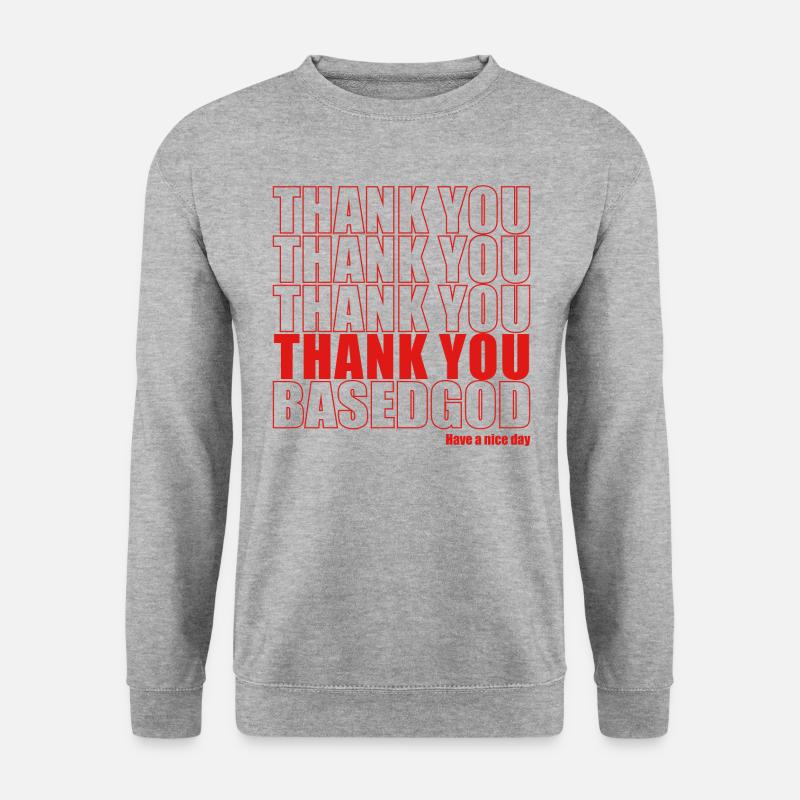 Danke Auf Gott basierend Grafik - Unisex Pullover - Weißgrau meliert