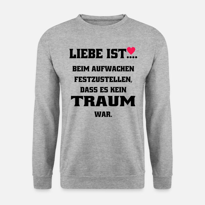 Liebe ist - Unisex Pullover - Weißgrau meliert