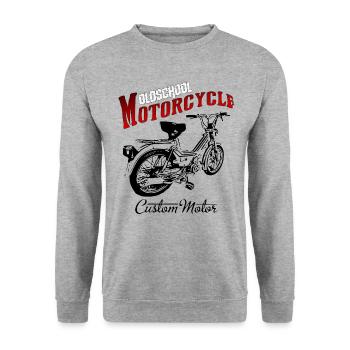 Mobylette Mokick Cult Vintage - Sweat-shirt Unisexe - gris chiné - Devant - Alina (178cm) & Michal (187cm)