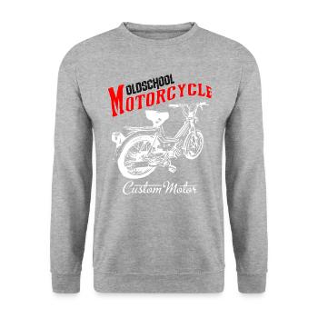 Mobylette Mokick Cult Vintage - Sweat-shirt Unisexe - gris chiné - Devant - Alina (178cm) & Michal (187cm)
