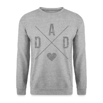 Dad with Heart Dad Father's Day - Unisex Sweatshirt - salt & pepper - Front - Alina (178cm) & Michal (187cm)