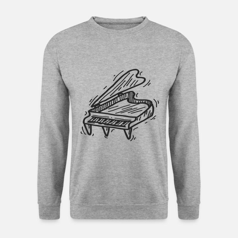 Klaviermusiker - Unisex Pullover - Weißgrau meliert