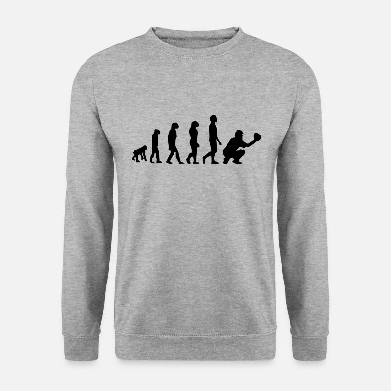 Evolution Baseball / Baseballspieler - Unisex Pullover - Weißgrau meliert