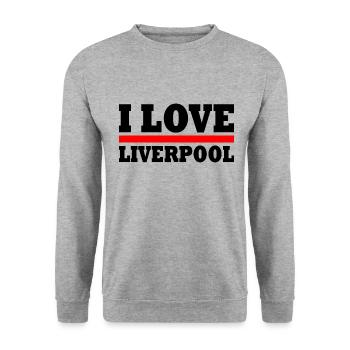 Liverpool - Unisex Pullover - Weißgrau meliert - Vorne - Alina (178cm) & Michal (187cm)