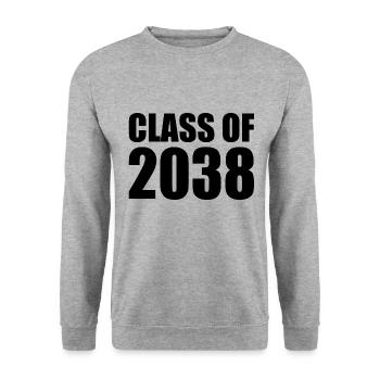 Class of 2038 - Unisex Pullover - Weißgrau meliert - Vorne - Alina (178cm) & Michal (187cm)