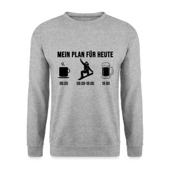 Snowboarding Geschenke Snowboardfahrer Snowboard - Unisex Pullover - Weißgrau meliert - Vorne - Alina (178cm) & Michal (187cm)