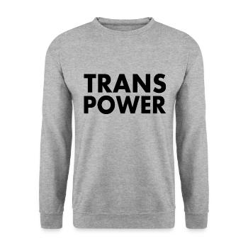 Trans power - Unisex Pullover - Weißgrau meliert - Vorne - Alina (178cm) & Michal (187cm)