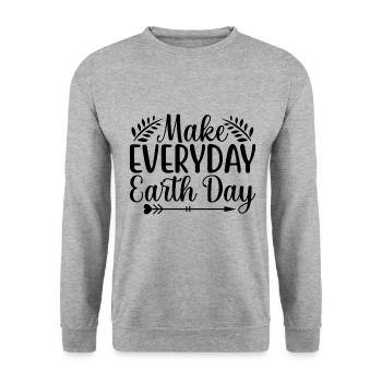 Make Everyday Earth Day - Unisex Sweatshirt - salt & pepper - Front - Alina (178cm) & Michal (187cm)