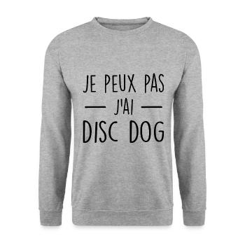 Je Peux Pas J'ai Disc Dog - Sweat-shirt Unisexe - gris chiné - Devant - Alina (178cm) & Michal (187cm)