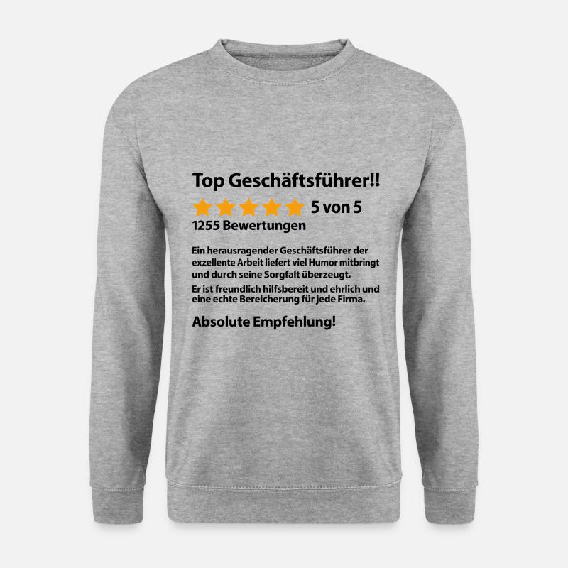 Geschäftsführer Abschiedsgeschenk Geschenkidee - Unisex Pullover - Weißgrau meliert