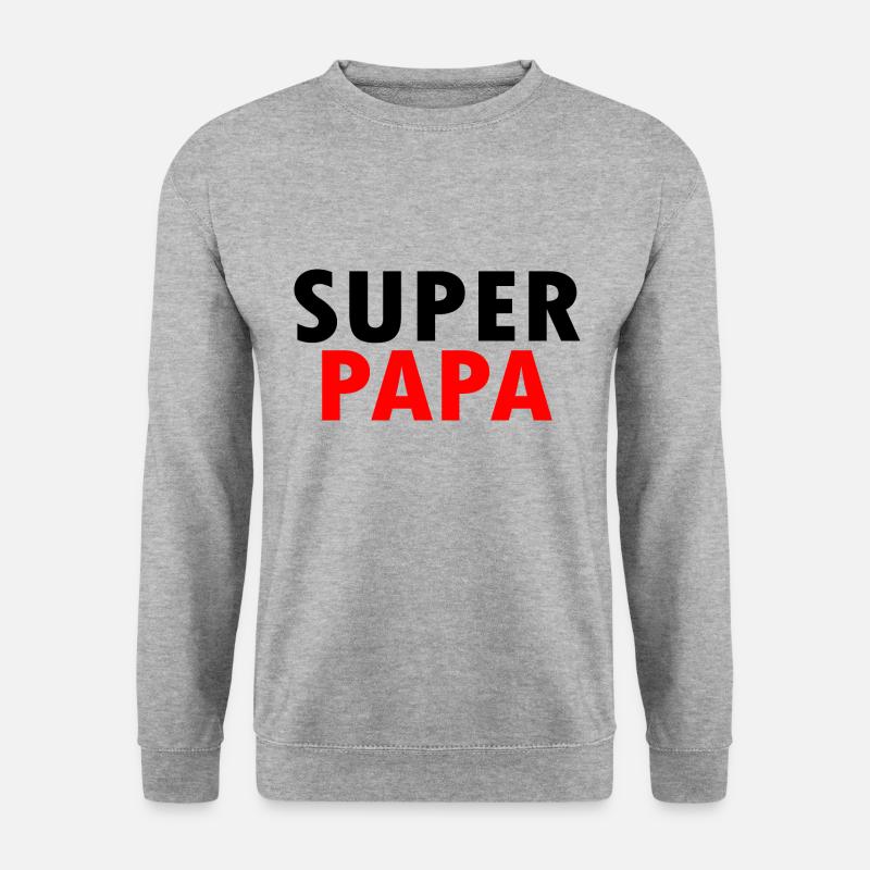 Superpapa - Unisex Pullover - Weißgrau meliert