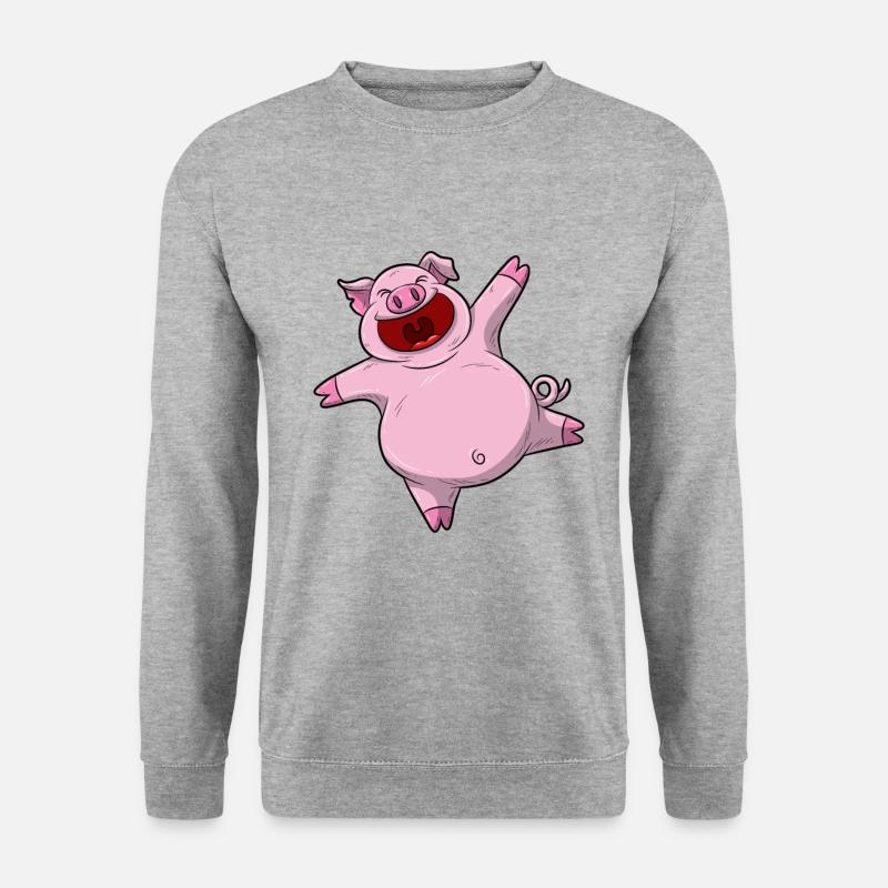 Gluecksschwein - Unisex Pullover - Weißgrau meliert