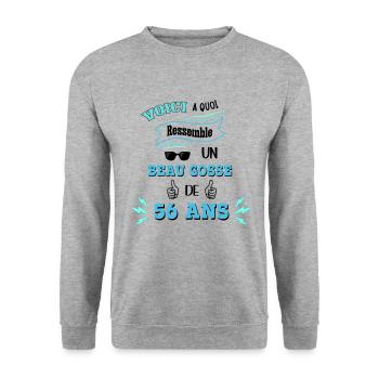 Idée De Cadeau Drôle Pour Les Beaux Gosses - Sweat-shirt Unisexe - gris chiné - Devant - Alina (178cm) & Michal (187cm)