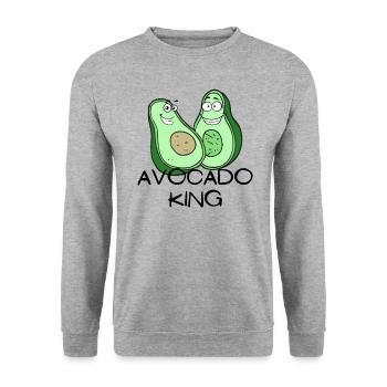 Avocado King - Unisex Sweatshirt - salt & pepper - Front - Alina (178cm) & Michal (187cm)