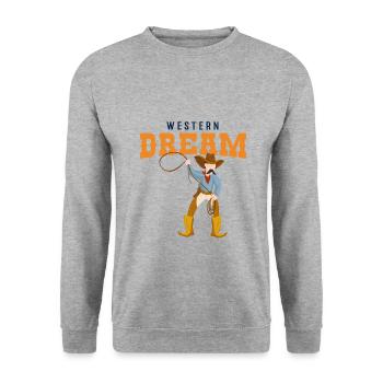 Western Dream / USA Rodeo Cowboy - Unisex Sweatshirt - salt & pepper - Front - Alina (178cm) & Michal (187cm)