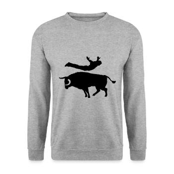 Landes jumping race over the Landes bull - Unisex Sweatshirt - salt & pepper - Front - Alina (178cm) & Michal (187cm)