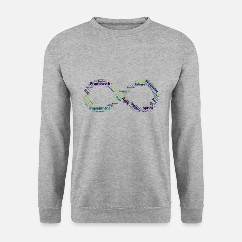 Agile Schleife - Unisex Pullover - Weißgrau meliert