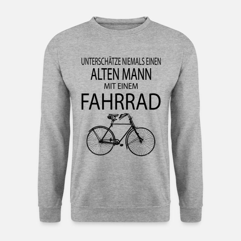 Fahrrad Herren Alten Mann - Alten Mann Fahrrad - Unisex Pullover - Weißgrau meliert