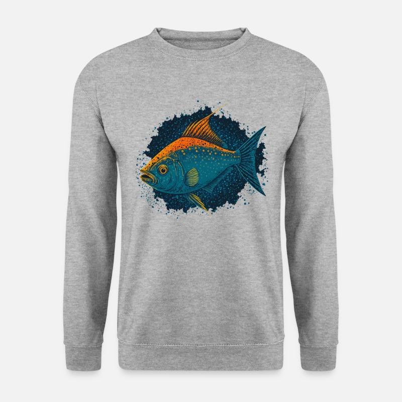 Tiefsee-Liebhaber - Unisex Pullover - Weißgrau meliert