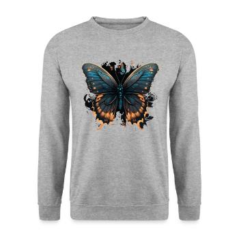 Schöne Schmetterlinge - Unisex Pullover - Weißgrau meliert - Vorne - Alina (178cm) & Michal (187cm)
