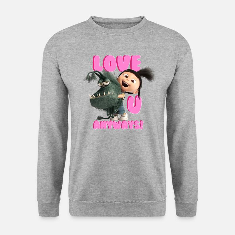 Minions Agnes Mit Kyle Love U Anyways! - Unisex Pullover - Weißgrau meliert
