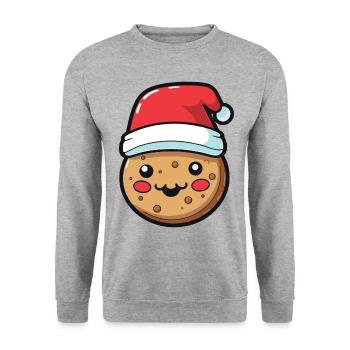 Bande dessinée de Noël biscuit - Sweat-shirt Unisexe - gris chiné - Devant - Alina (178cm) & Michal (187cm)
