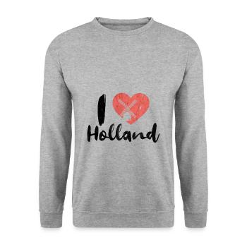 I love Holland Netherlands Windmill Windmill Windmill - Unisex Sweatshirt - salt & pepper - Front - Alina (178cm) & Michal (187cm)