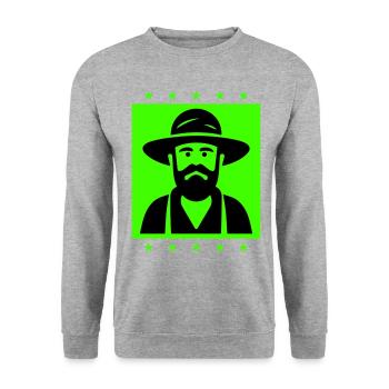 Agriculteur Silhouette de fermier - Sweat-shirt Unisexe - gris chiné - Devant - Alina (178cm) & Michal (187cm)