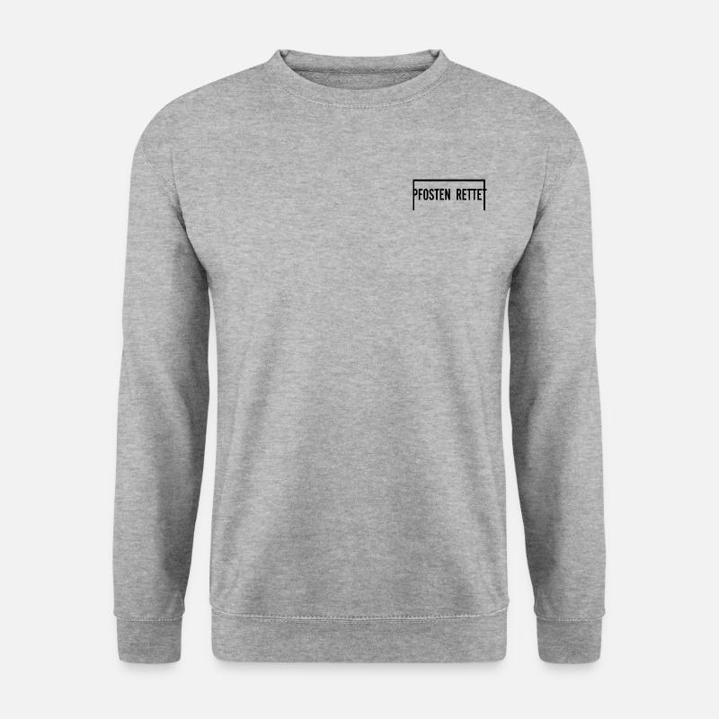 Pfosten rettet - Brustlogo - Unisex Pullover - Weißgrau meliert